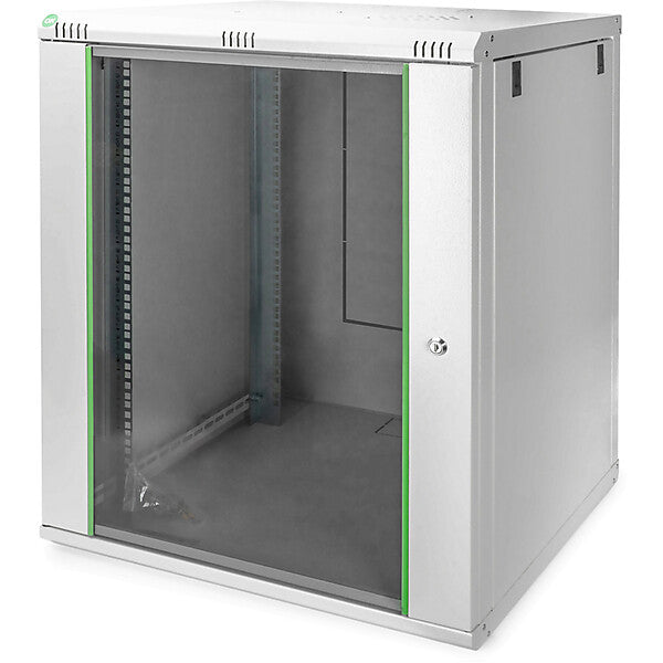 DIGITUS Wandschrank mit Glastür 16HE 600x600 grau DN-19 16U-6/6-EC